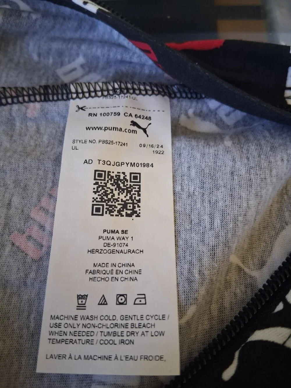 NWT Puma Logo Print Sleeper Pajamas Baby 3-6M / 6-9M